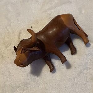 Handcrafted Wooden Water Buffalo Figurine